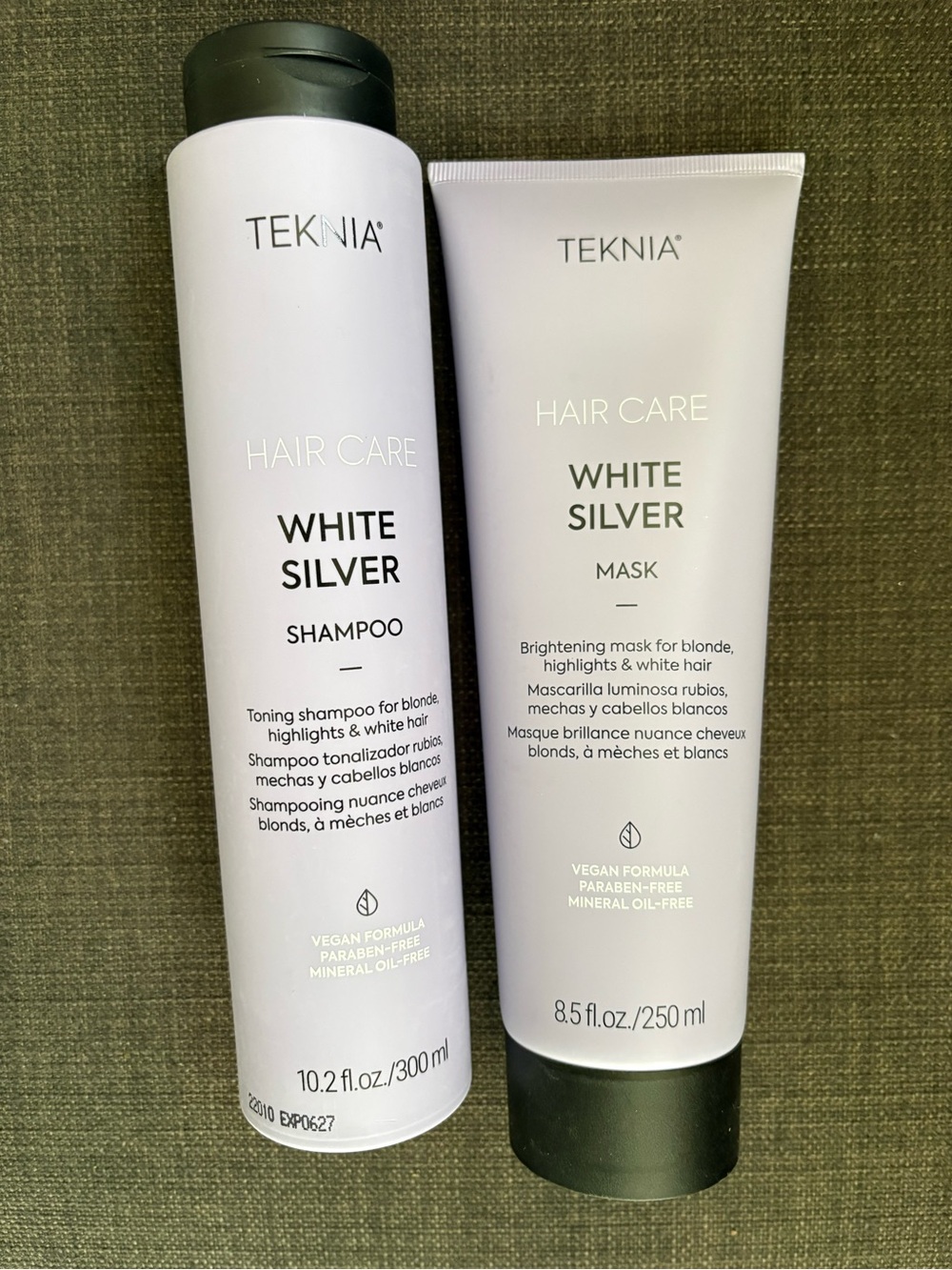 Teknia White Silver Hair Care Shampoo & Mask White/Silver Conditioner/Brand New